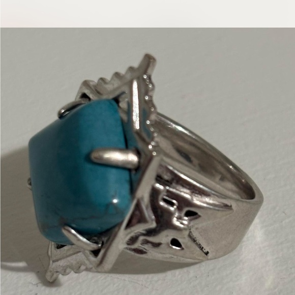 Kendra Scott Turquoise Statement Ring • Sterling Silver • Size 9 - Picture 5 of 7
